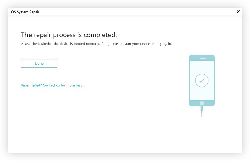 ios sytem repair succeeded - icarefone guide