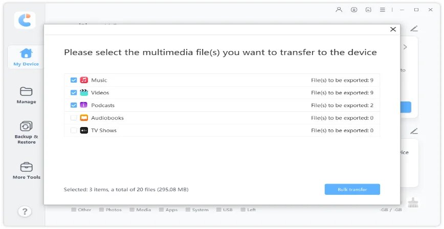 transfer itunes media