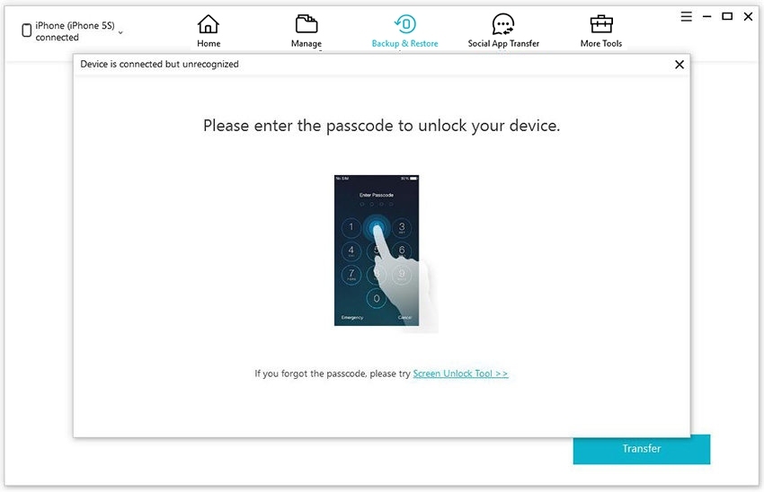 unlock screen passcode