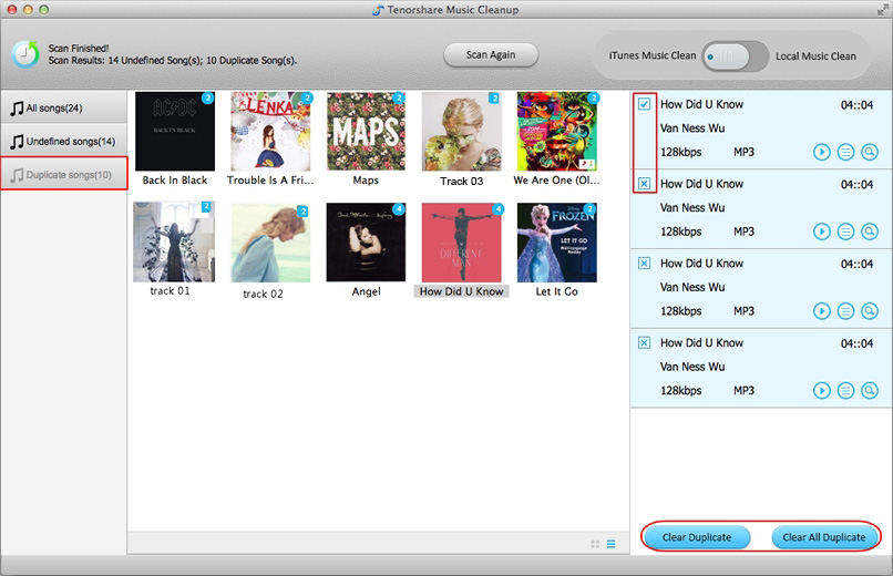 removing duplicates in sony music center for pc library