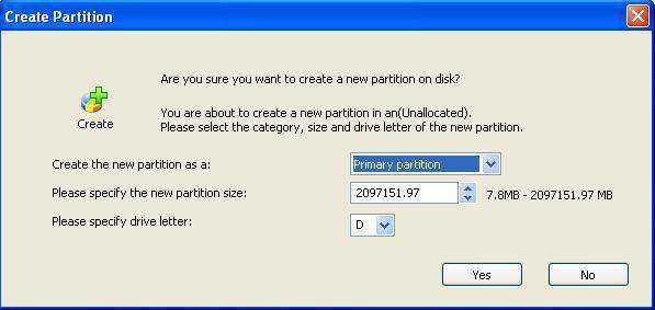partition create