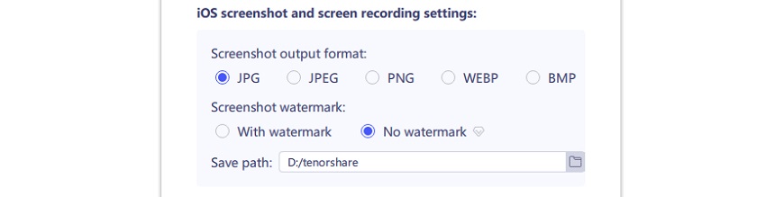 ios screenshots on pc settings