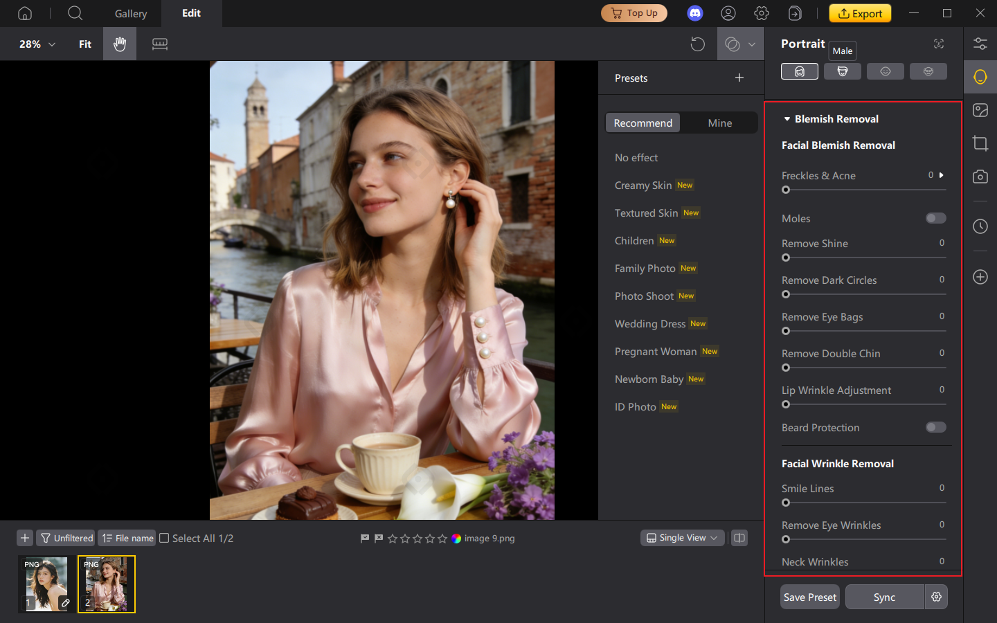 PixPretty Blemish Removal area