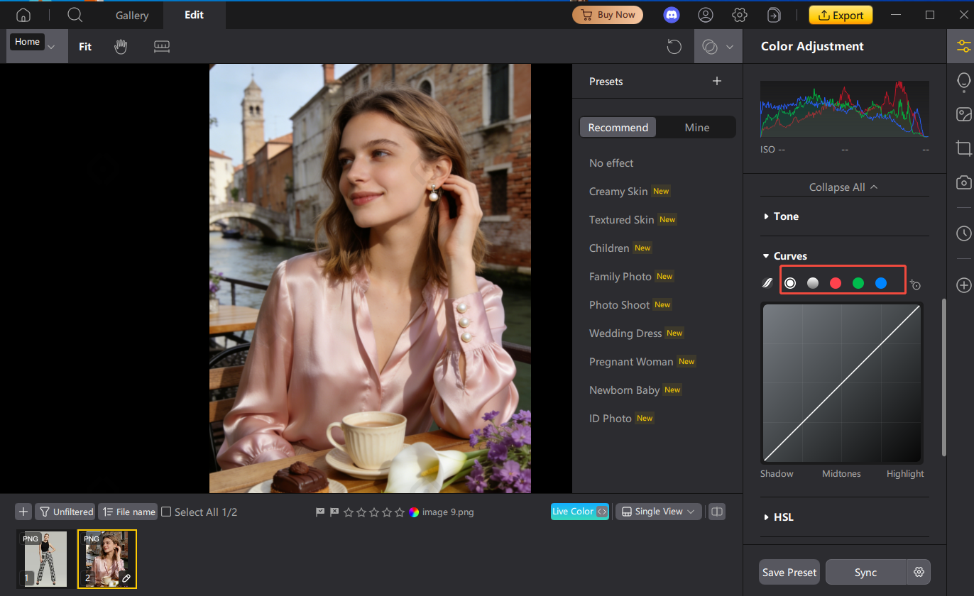 PixPretty Channel Curves