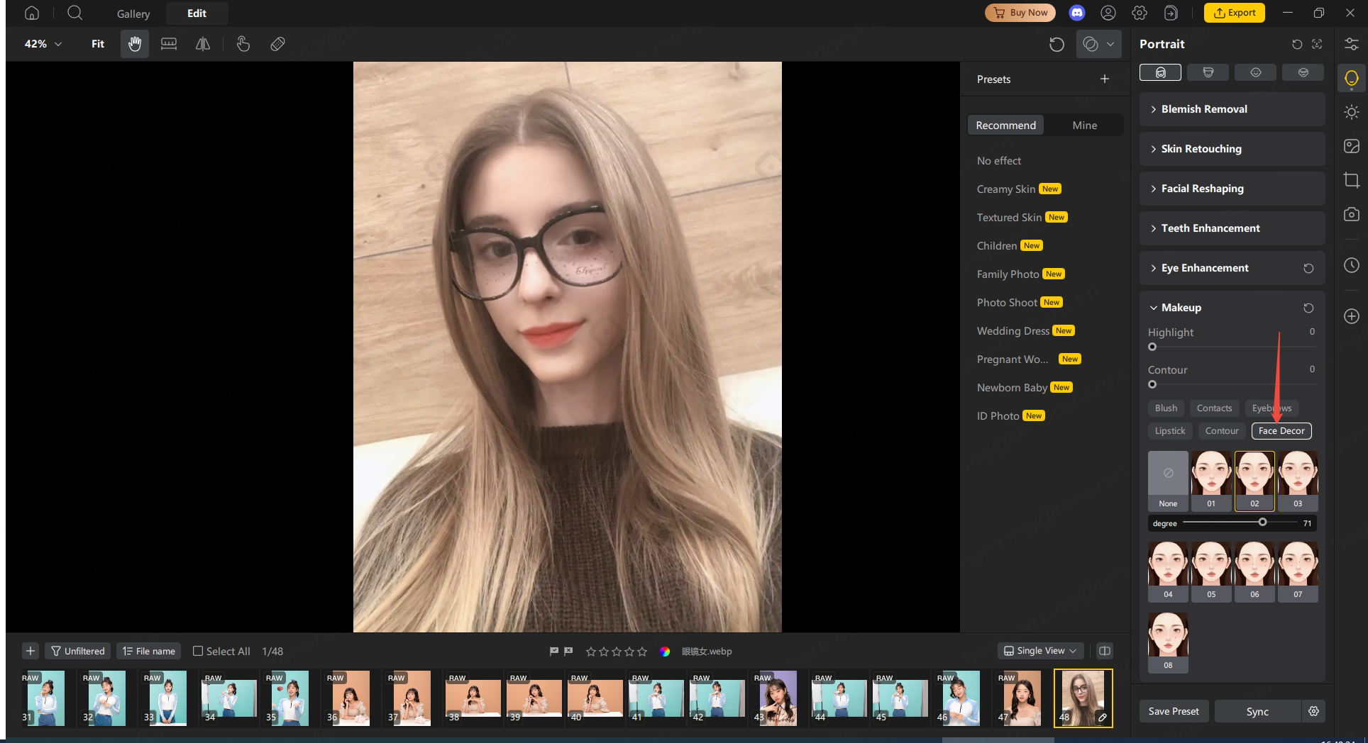 PixPretty Makeup Adjustment face decor