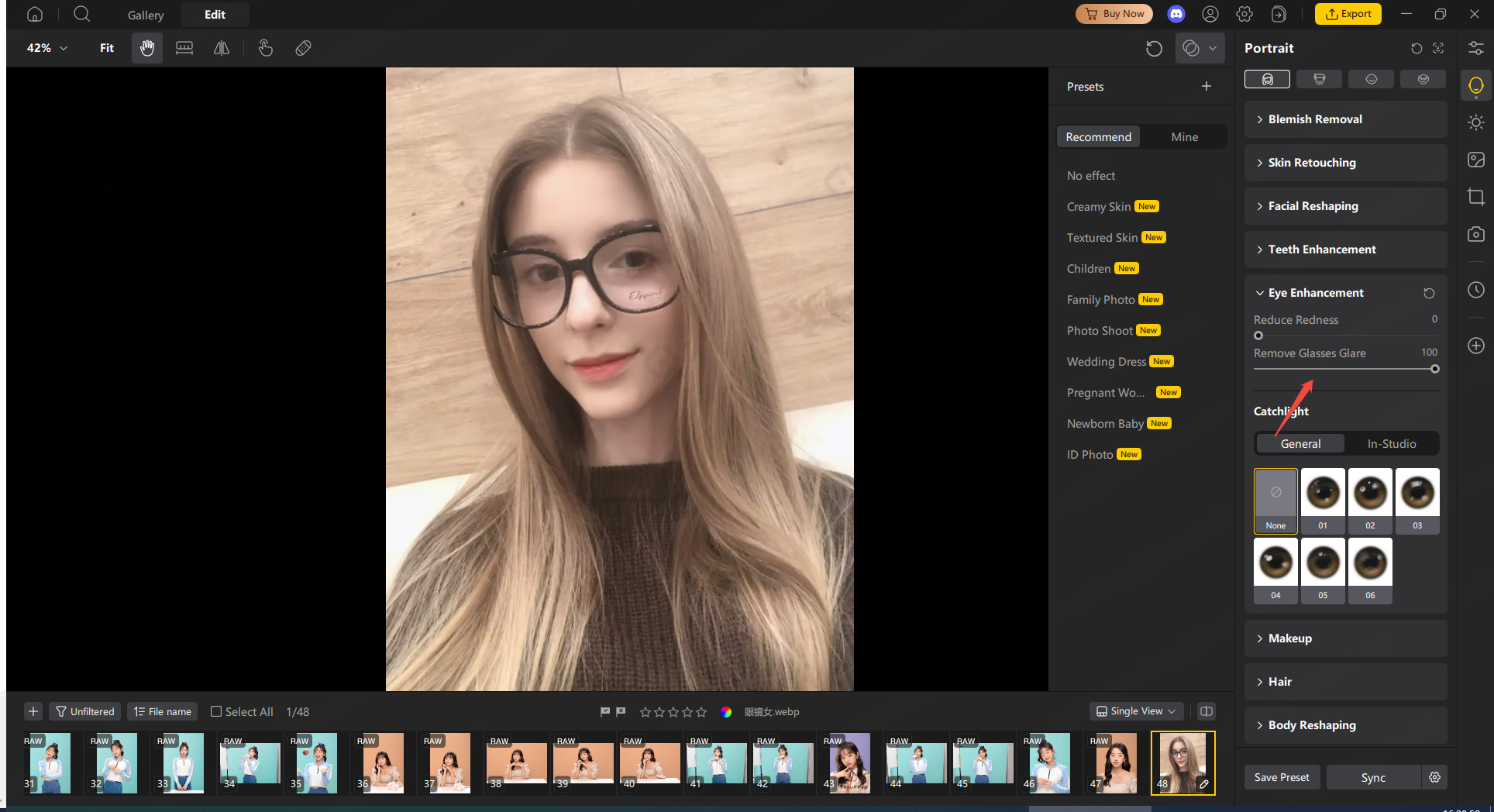 PixPretty Remove Glasses Glare
