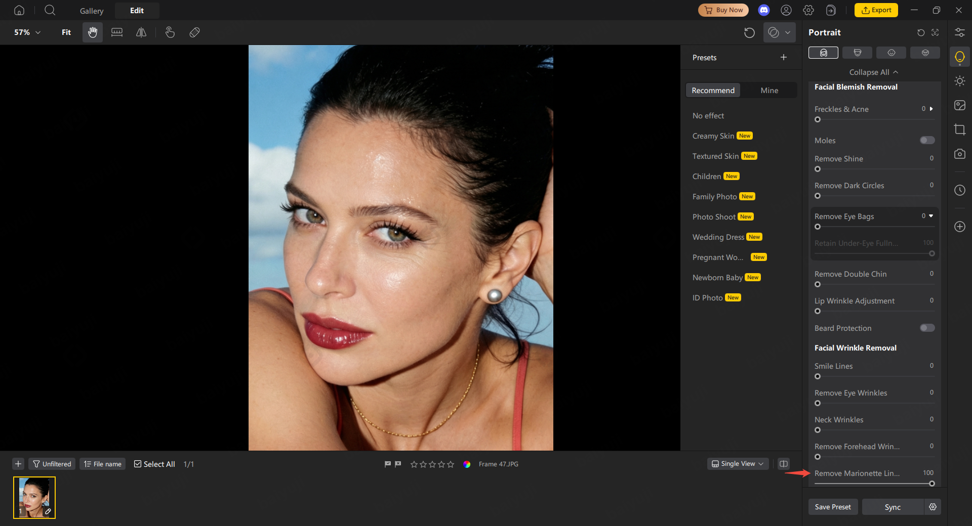 PixPretty Remove Marionette Lines