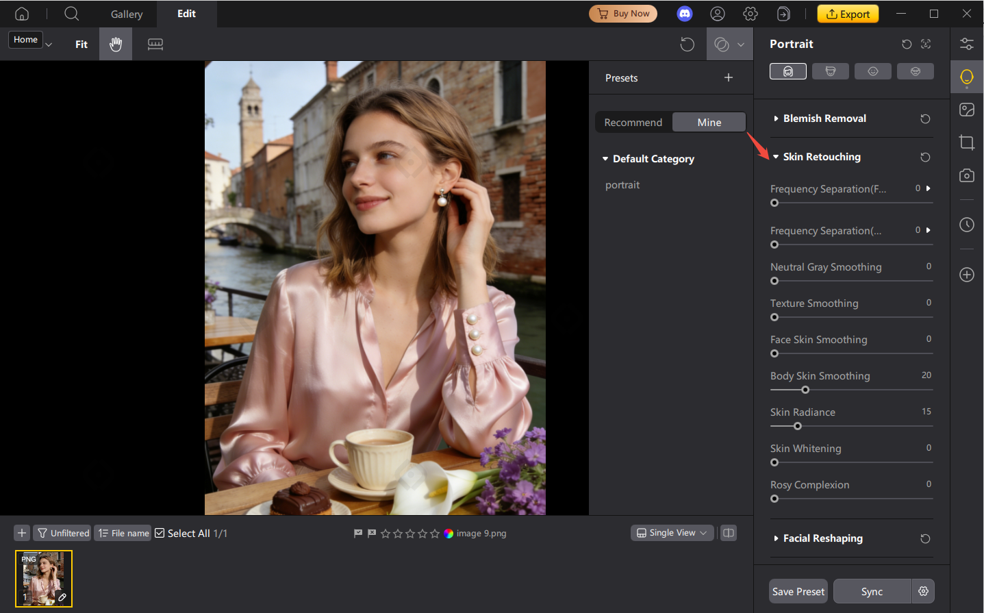 PixPretty skin smoothing