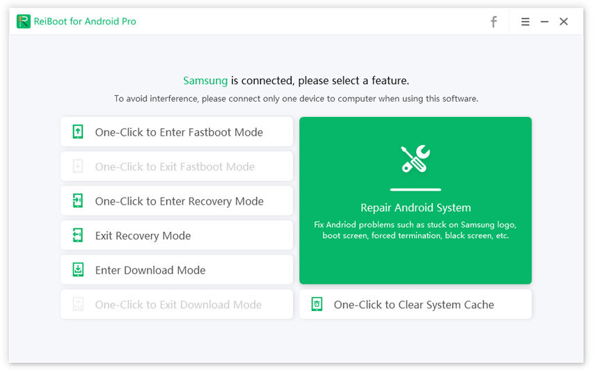 choose repair Android system feature