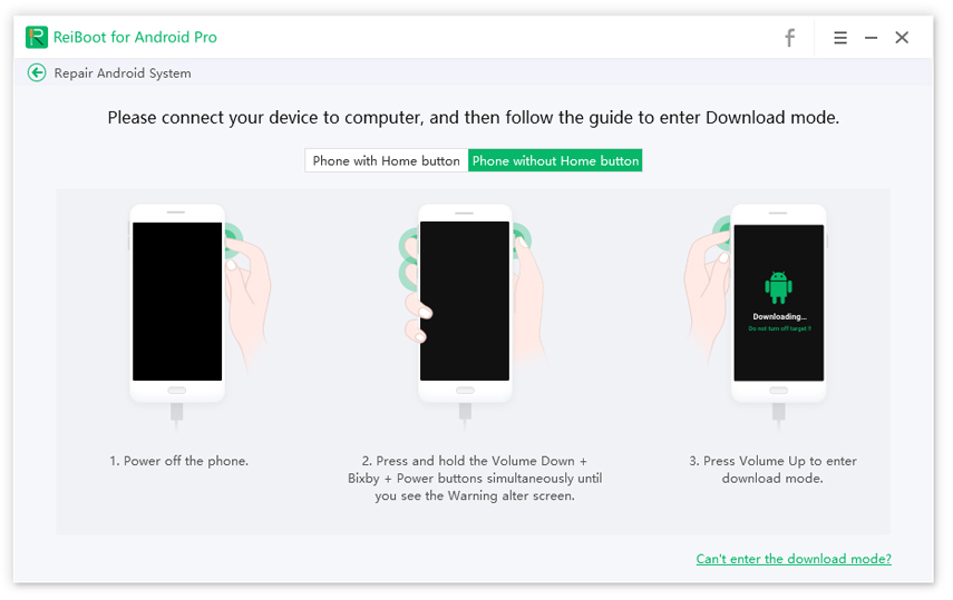 follow guideline of enter download mode with tenorshare reiboot for android_2