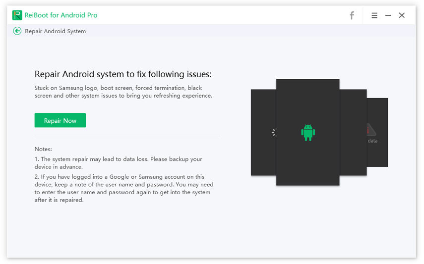 repair now on tenorshare reiboot for android - guide