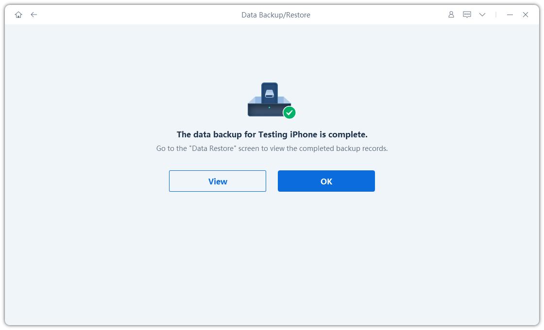 резервное копирование завершено