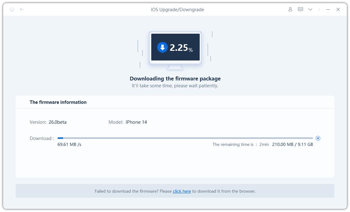 downloading the firmware package