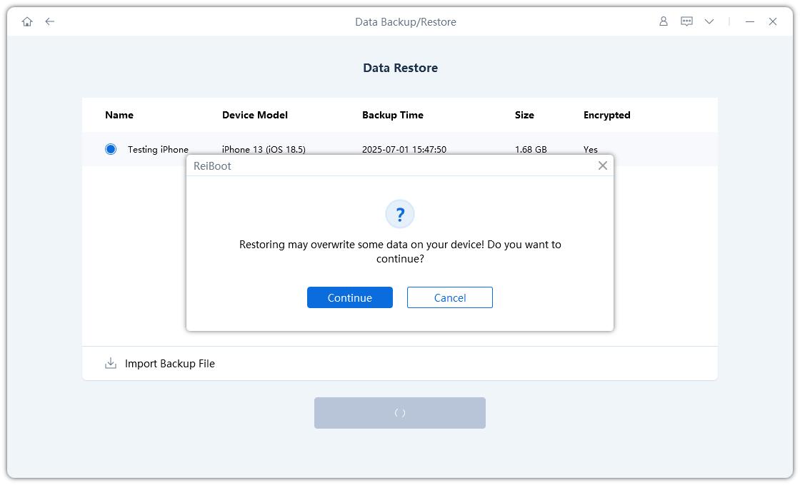 перезапись данных на устройстве