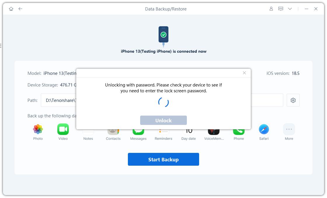 unlocking with password