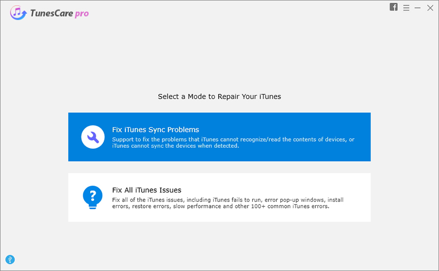 choose fixing all itunes issues