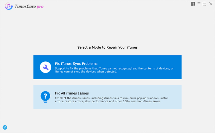  choose fix all itunes issues