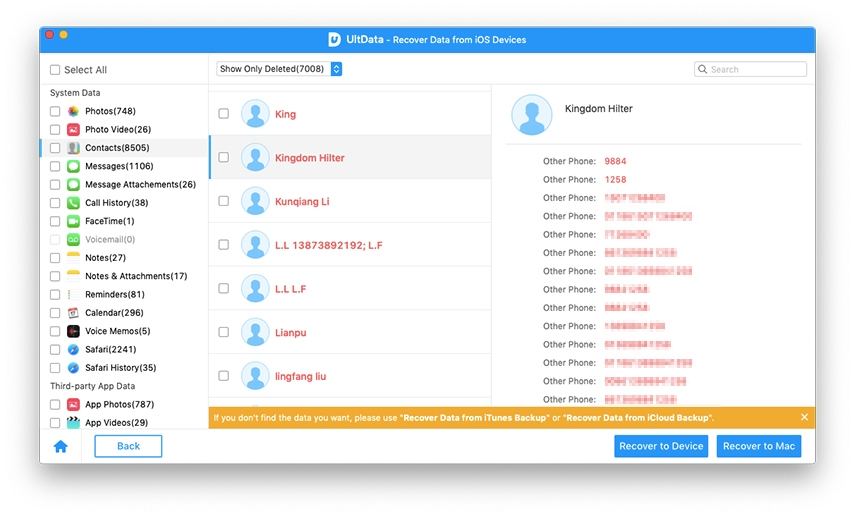 recover lost iphone 5s contacts