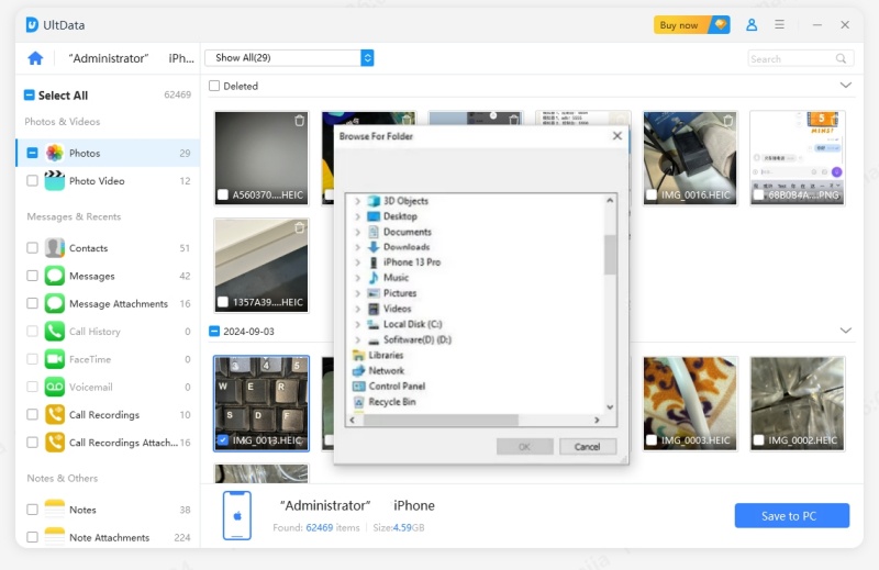 choose recovery location