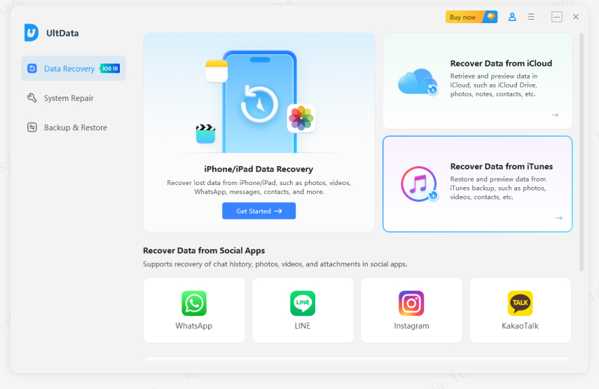 recover data from iTunes backup with UltData