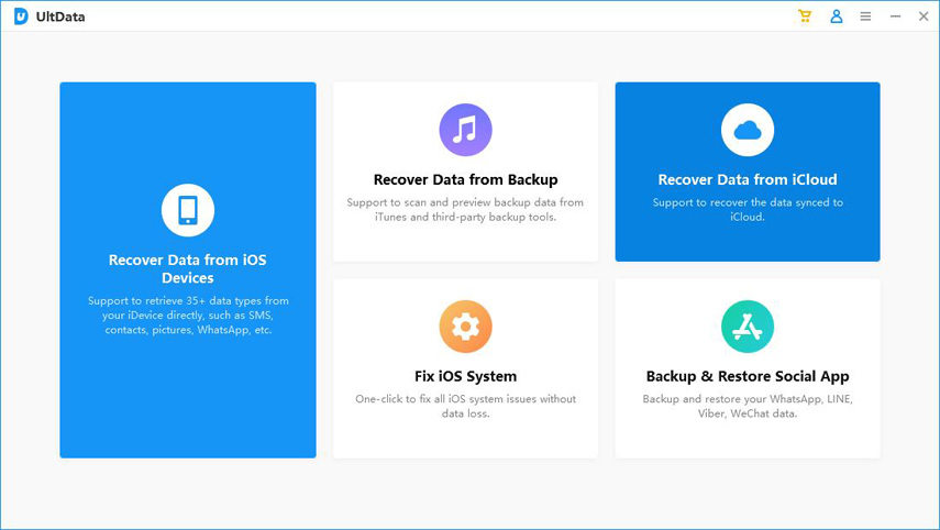 launch ultdata iCloud recovery
