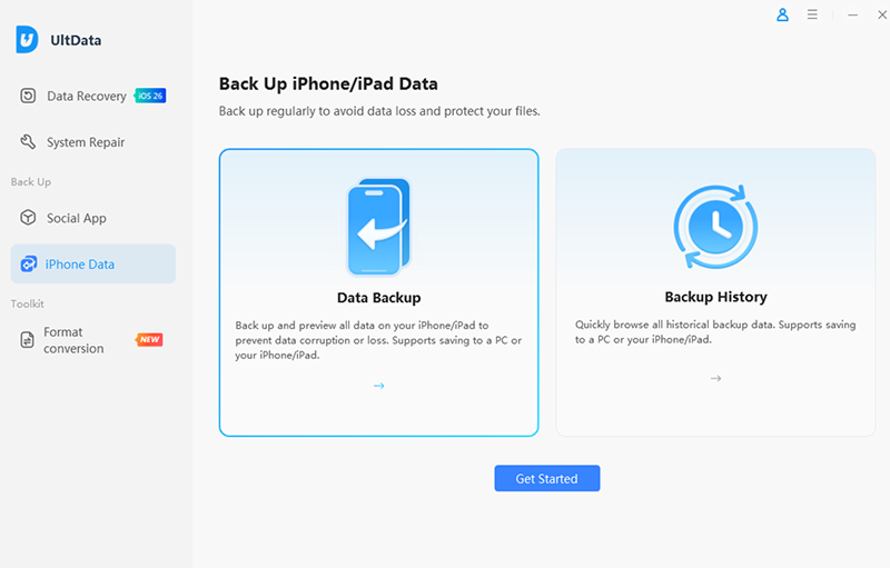 launch ultdata backup