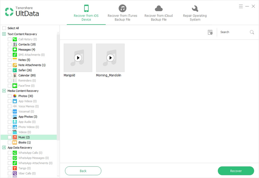 get lost music back on iphone without backup
