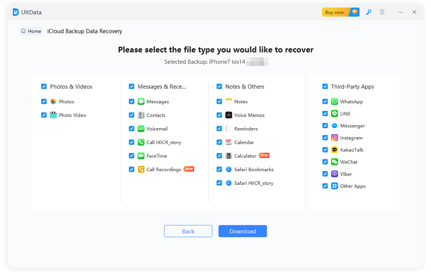select file types to recover