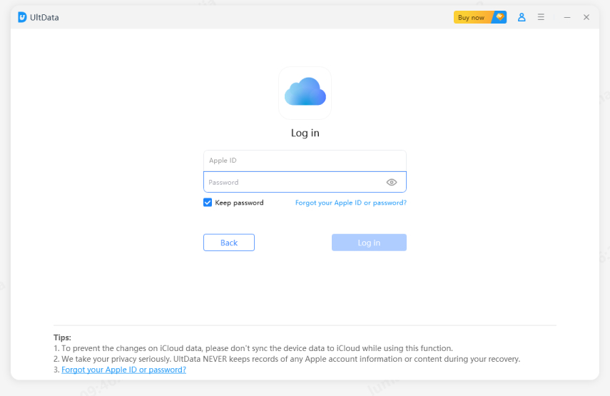 log in with the apple id