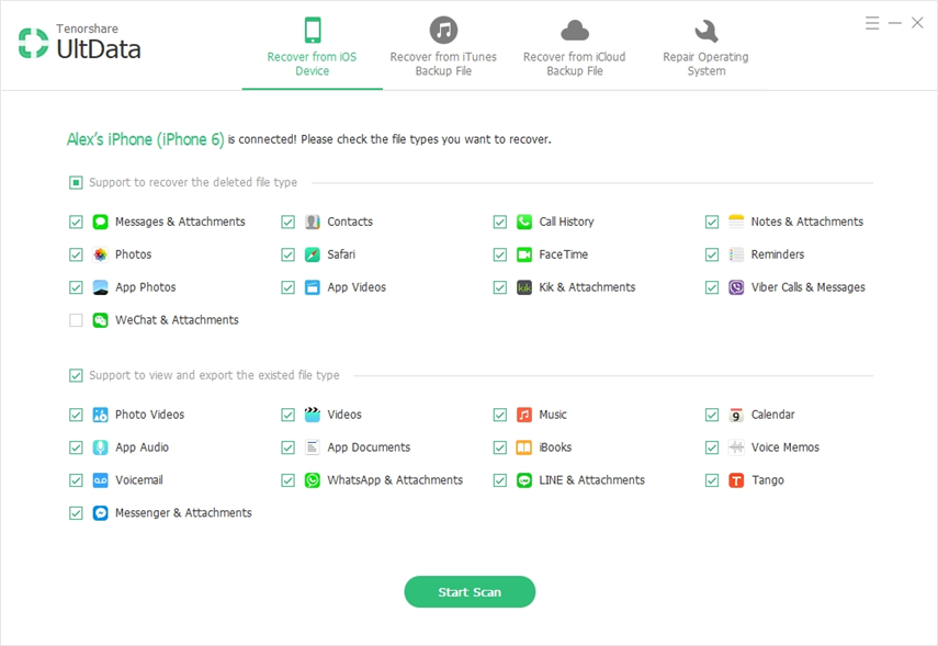 start scan iphone 6