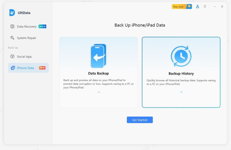 Select backup data
