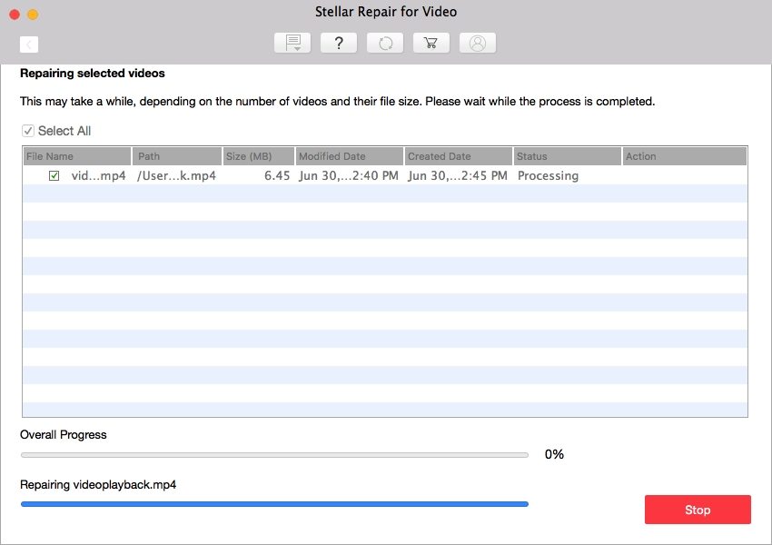 start to repair video-step2