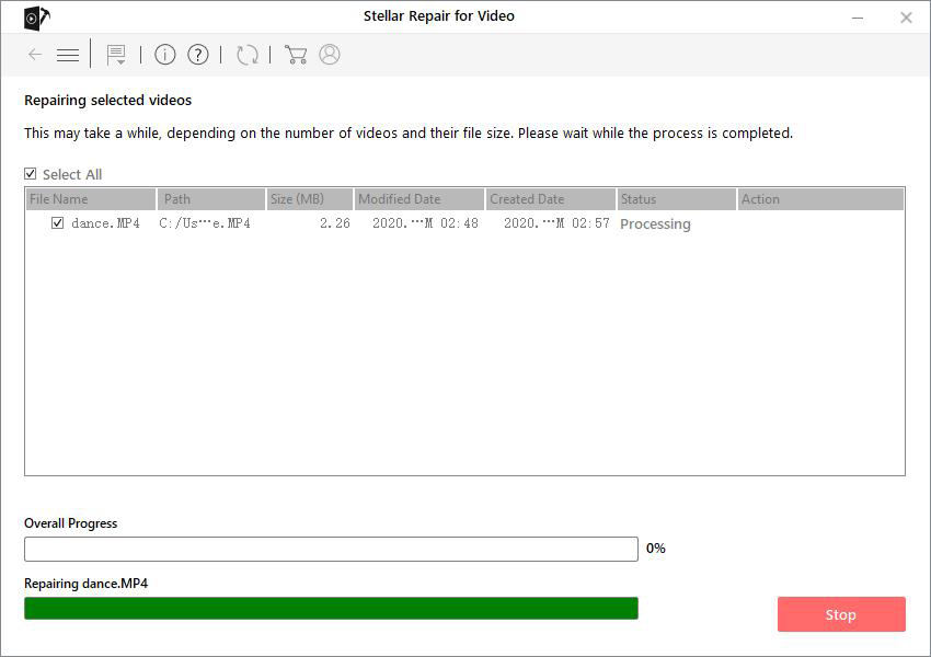 start to repair video-step2