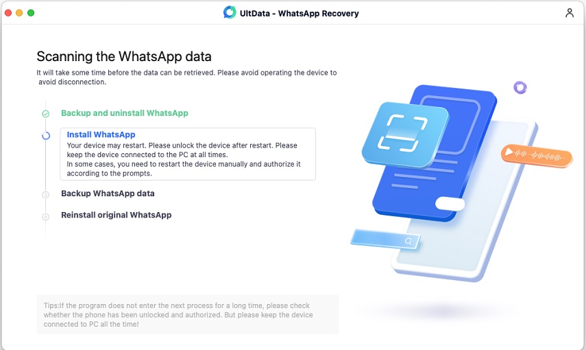 install whatsapp with UltData WhatsApp Recovery