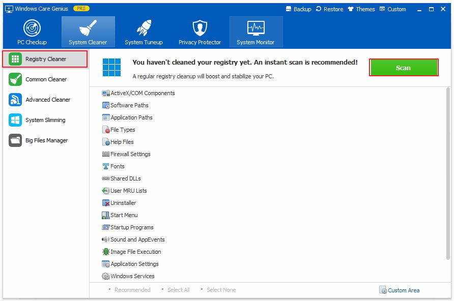 clean registry windows 10 tool