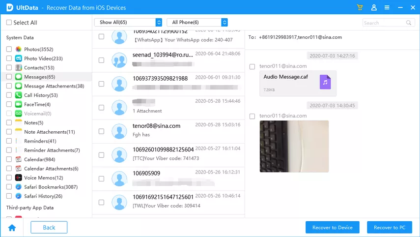 recover iphone lost messages