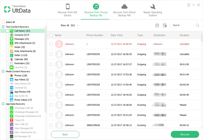 recover WhatsApp with iTunes backup