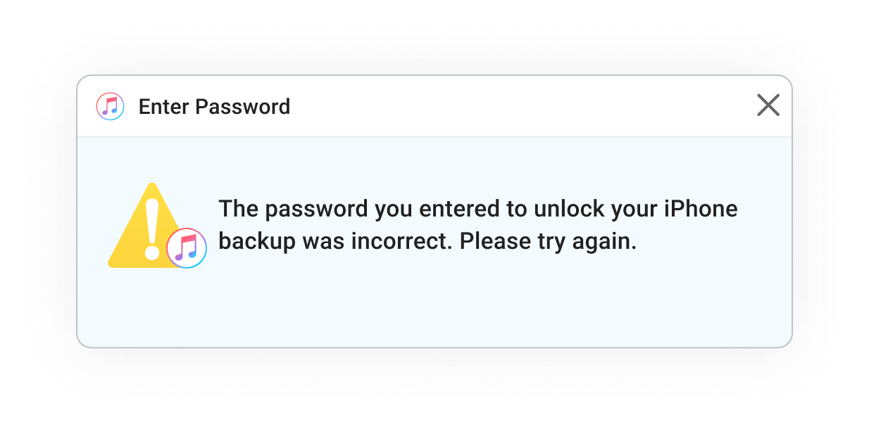iTunes Backup Password Incorrect