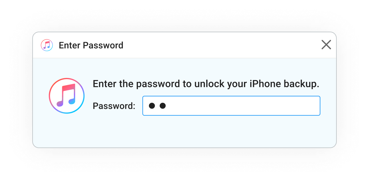 iTunes Requests Unset Backup Password