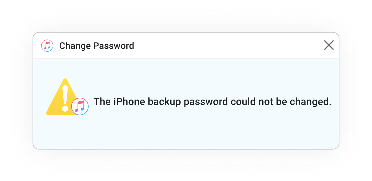 Unable to Set iTunes Backup Password