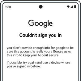 google account verification failed