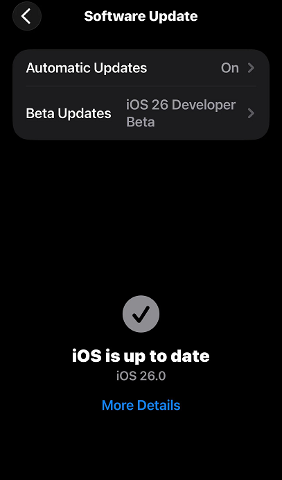 ios 26 Up to date