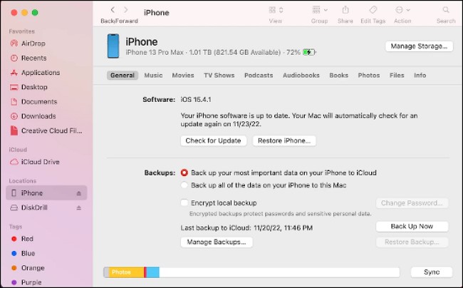 drücken Sie das Wiederherstellen-Symbol