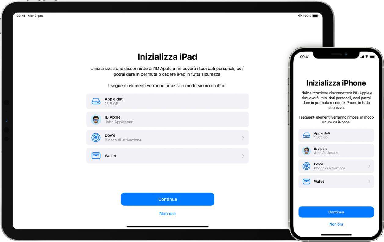azzerare iPhone o ipad