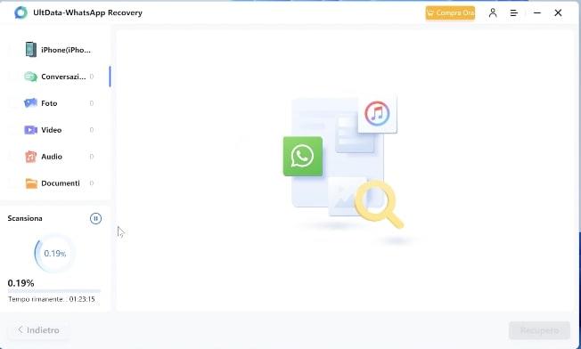 Avviare la scansione dei dati persi di iOS con UltData WhatsApp Recovery
