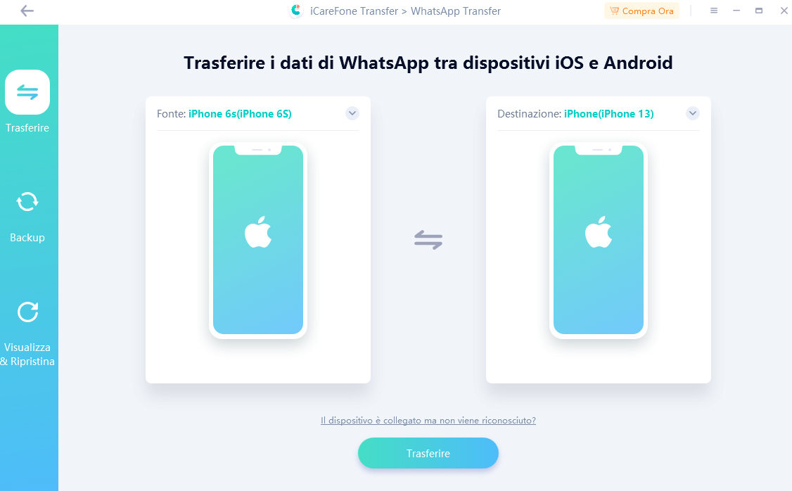 trasferisci whatapp da iphone a iphone con la guida icarefone