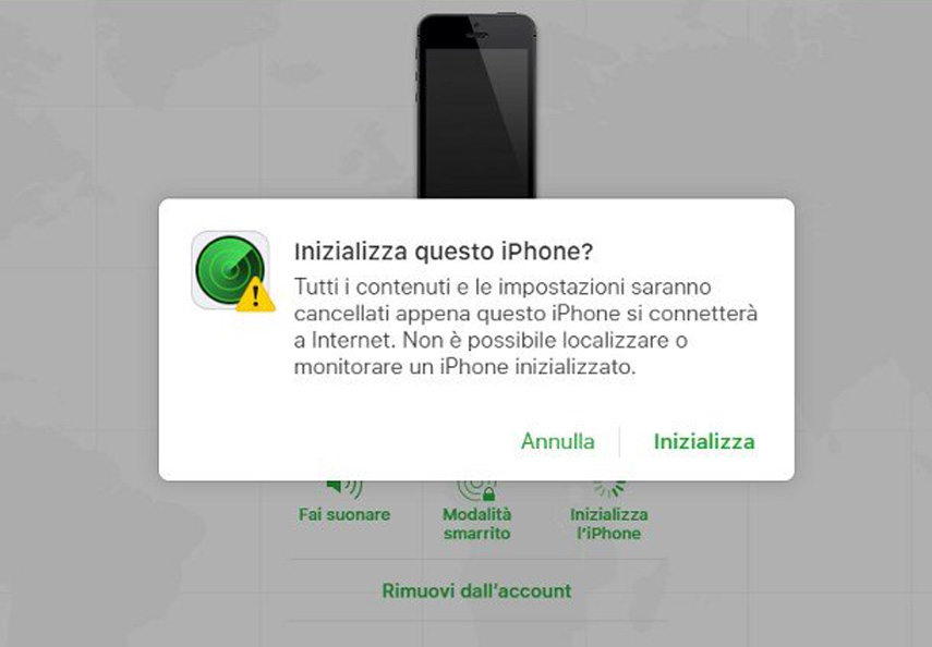 imposta iphone