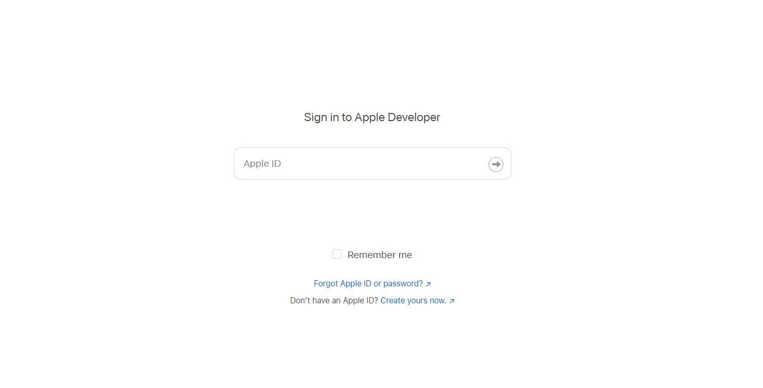 sign in to apple developer