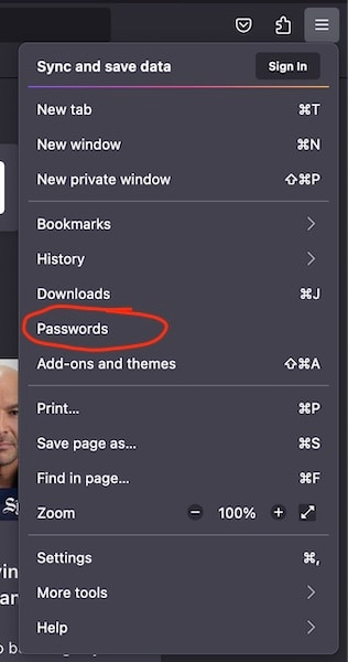 mozilla firefox passwords