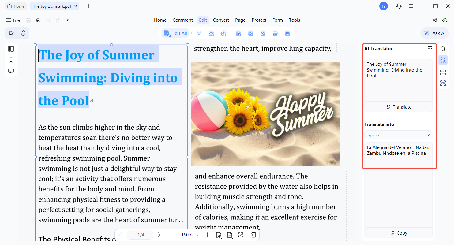 cuadro de traducción con ia